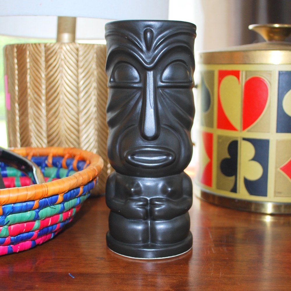 Tush On Back Ceramic TiKi Tumbler Mug Cup Patio Party Drink Holder
